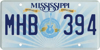 MS license plate MHB394