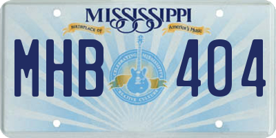 MS license plate MHB404