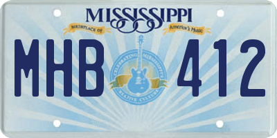 MS license plate MHB412