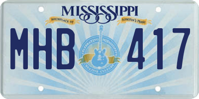 MS license plate MHB417