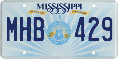 MS license plate MHB429