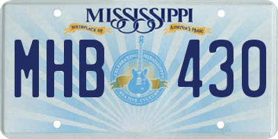 MS license plate MHB430