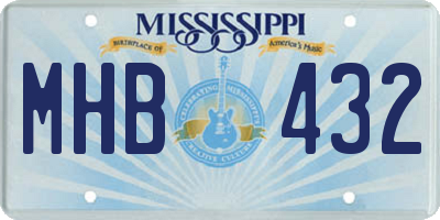 MS license plate MHB432