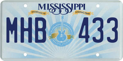 MS license plate MHB433