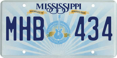 MS license plate MHB434