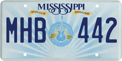 MS license plate MHB442
