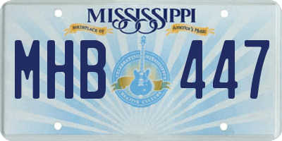 MS license plate MHB447