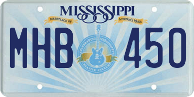 MS license plate MHB450
