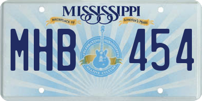 MS license plate MHB454