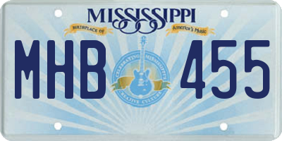MS license plate MHB455