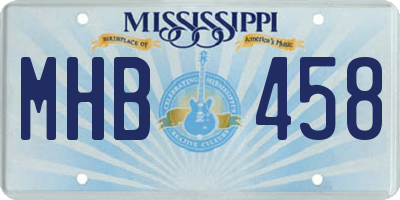MS license plate MHB458