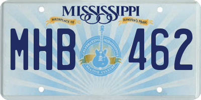 MS license plate MHB462