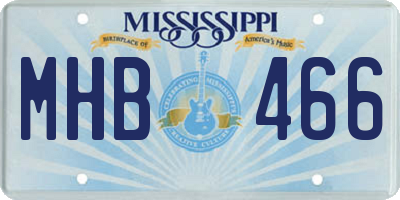 MS license plate MHB466