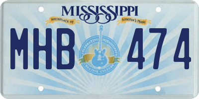 MS license plate MHB474