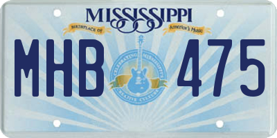MS license plate MHB475