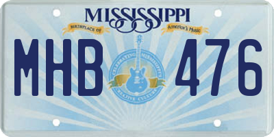 MS license plate MHB476