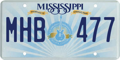 MS license plate MHB477