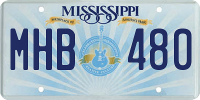 MS license plate MHB480