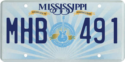 MS license plate MHB491