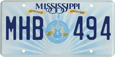 MS license plate MHB494
