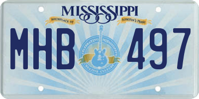 MS license plate MHB497