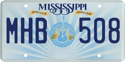 MS license plate MHB508