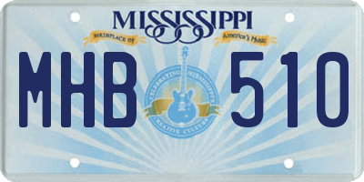 MS license plate MHB510