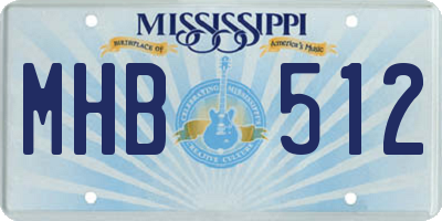 MS license plate MHB512