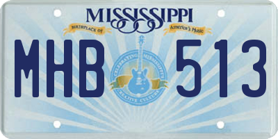MS license plate MHB513