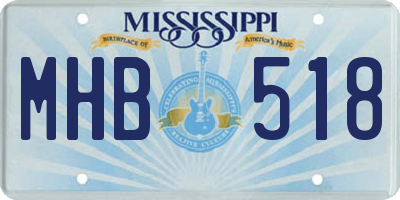 MS license plate MHB518