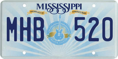 MS license plate MHB520