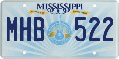 MS license plate MHB522