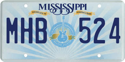 MS license plate MHB524