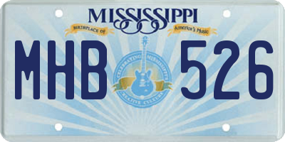 MS license plate MHB526