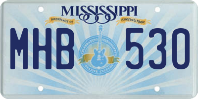 MS license plate MHB530