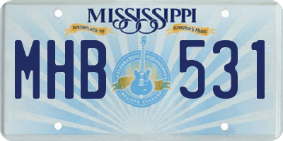MS license plate MHB531
