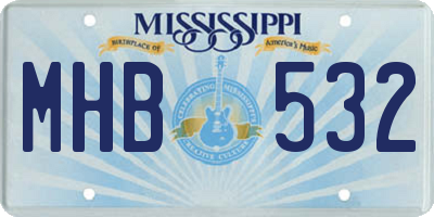 MS license plate MHB532