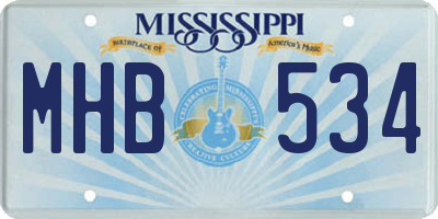 MS license plate MHB534
