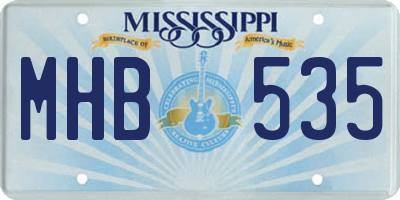 MS license plate MHB535