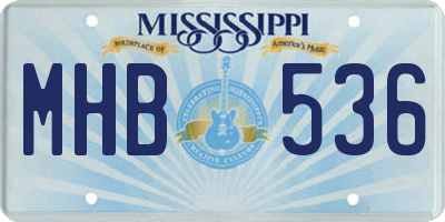 MS license plate MHB536