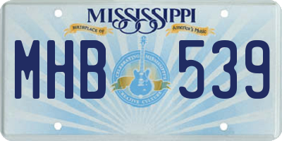MS license plate MHB539