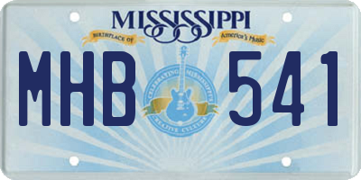 MS license plate MHB541
