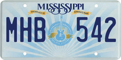 MS license plate MHB542