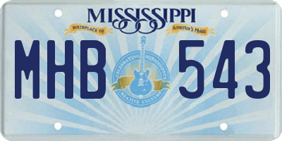 MS license plate MHB543