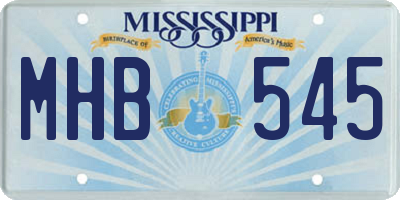 MS license plate MHB545