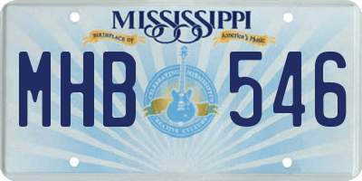 MS license plate MHB546