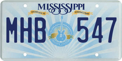 MS license plate MHB547