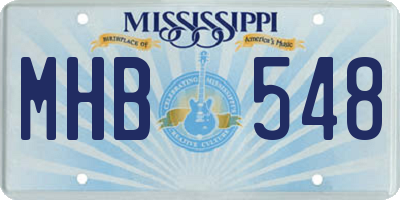 MS license plate MHB548