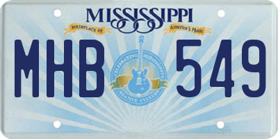 MS license plate MHB549
