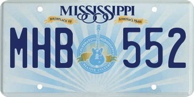 MS license plate MHB552